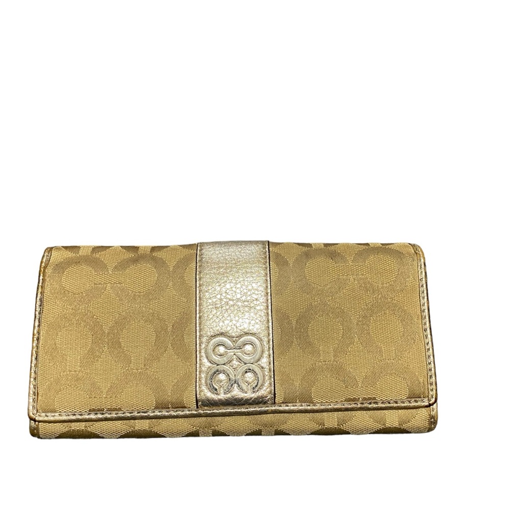 COPY - Coach Signature Canvas and Leather Large Wallet